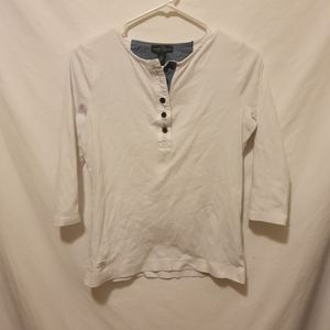 Lauren Ralph Lauren solid white Top 1/3 sleeve